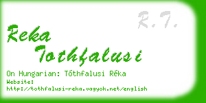 reka tothfalusi business card